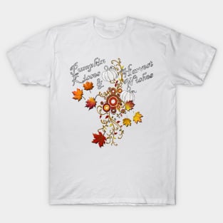 Fall Home Decor & Gifts: Quote Pumpkin Kisses & Harvest Wishes, Cute for Thanksgiving T-Shirt